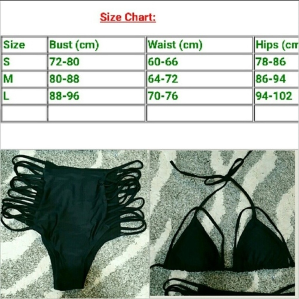 ❤LAST 1❤ SOLID HIGH WAISTED BLACK BIKINI - Picture 4 of 4